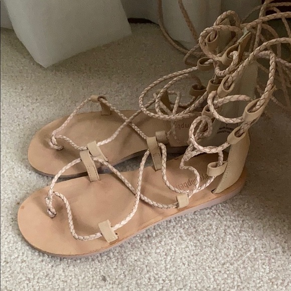 NWOT Jeffrey Campbell Adios Nude Gladiator Sandals - Picture 3 of 4